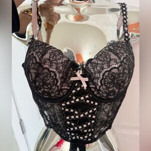 Black with pink trim corset NWT size L